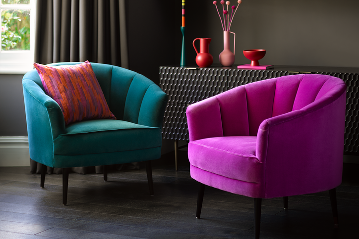 Harper Armchair Contemporary Armchairs, Pink Armchairs Uk