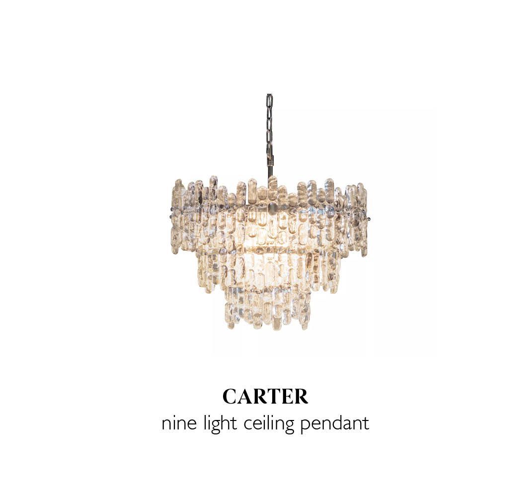 Carter nine light ceiling pendant
